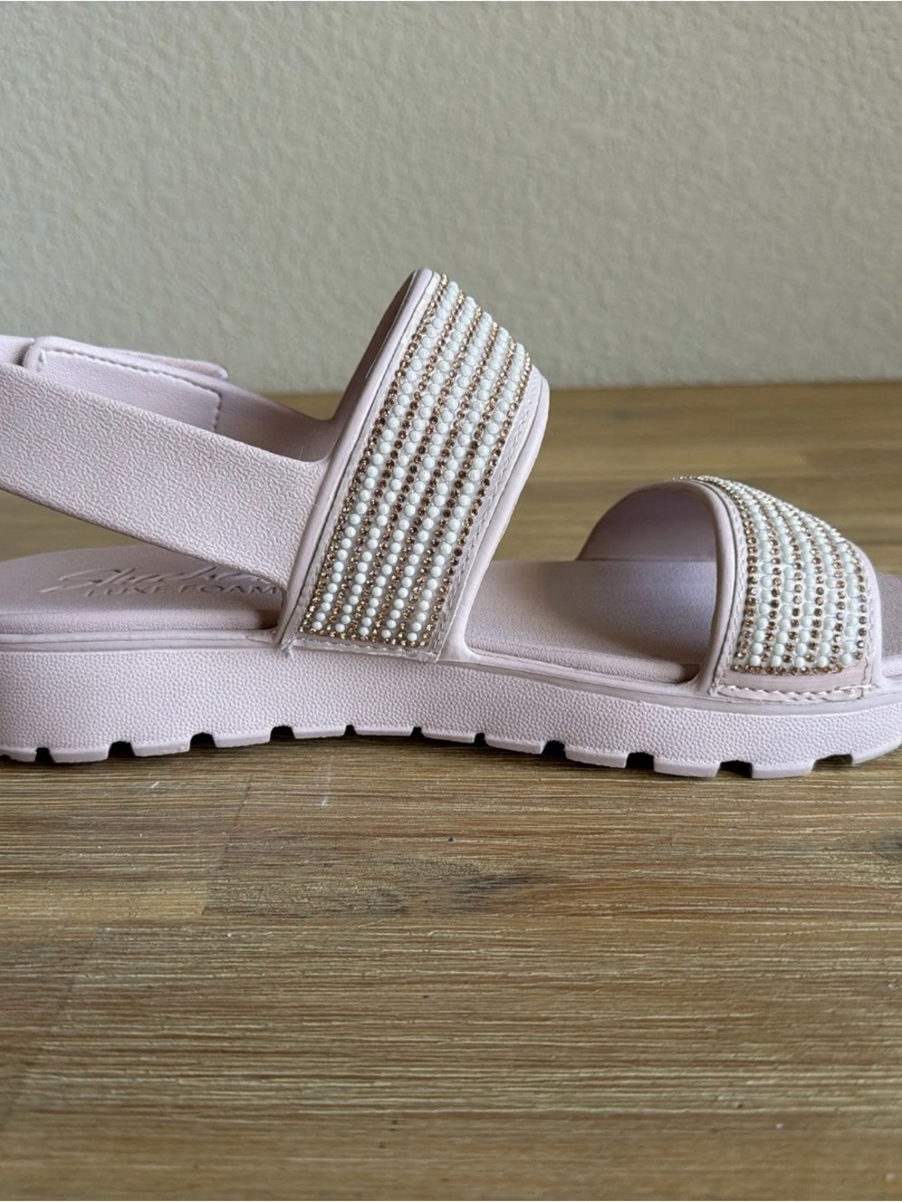 Skechers Women's Foamies Footsteps-How Extra Sandal Sling Back Blush Size 11 - Picture 4 of 16